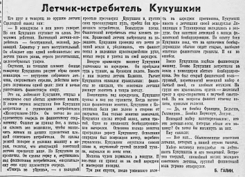 Летчик-истребитель Кукушкин